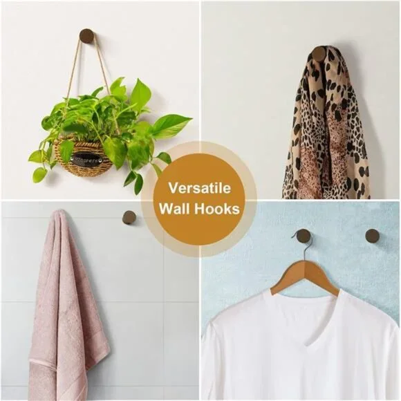 Wood Wall Hooks 6 Pack, Natural Wooden Coat Hooks Wall Mounted, Handmade Rustic - Picture 12 of 14